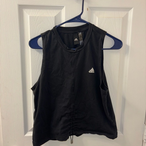 Size M Adidas Black Tank Top With Drawstring—Like New - Picture 1 of 5